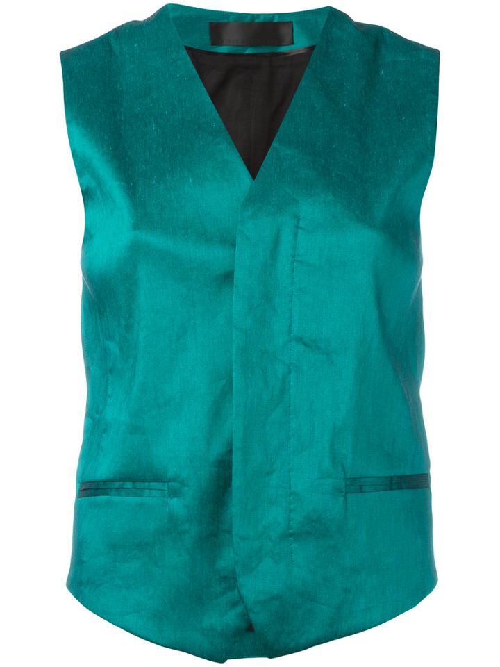 Haider Ackermann Wrap Waistcoat, Women's, Size: 38, Green, Cotton/rayon/linen/flax/spandex/elastane