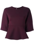 Mcq Alexander Mcqueen Peplum Top, Women's, Size: Large, Pink/purple, Polyamide/polyester/spandex/elastane