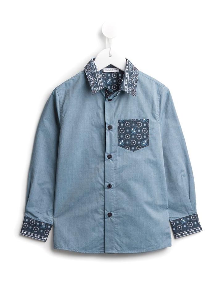 Dolce & Gabbana Kids Paisley Monkey Print Shirt, Boy's, Size: 10 Yrs, Grey