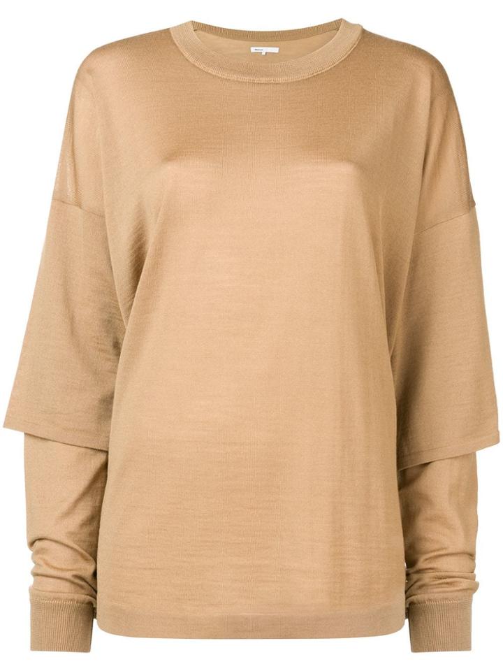 08sircus Fine Knit Layered Sweater - Brown