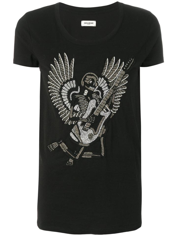 Zadig & Voltaire Embriodered Skeleton T-shirt - Black