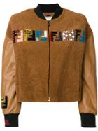Fendi Embroidered Bomber Jacket - Brown