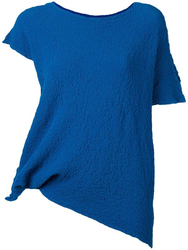 Issey Miyake Cauliflower Shortsleeved Top, Women's, Blue, Cotton/polyurethane