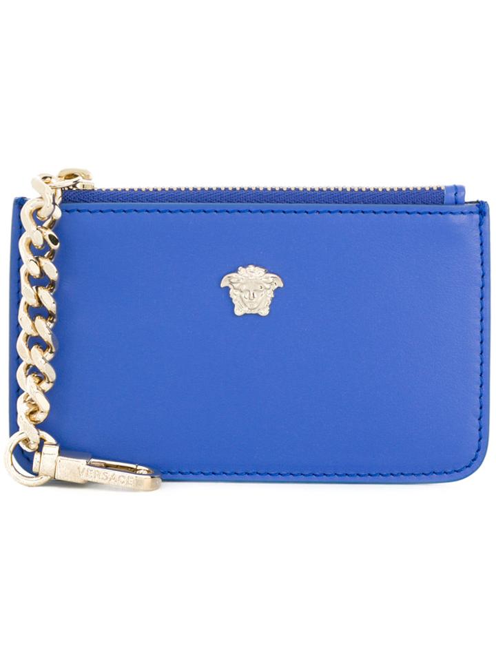 Versace Medusa Zipped Chain Purse - Blue