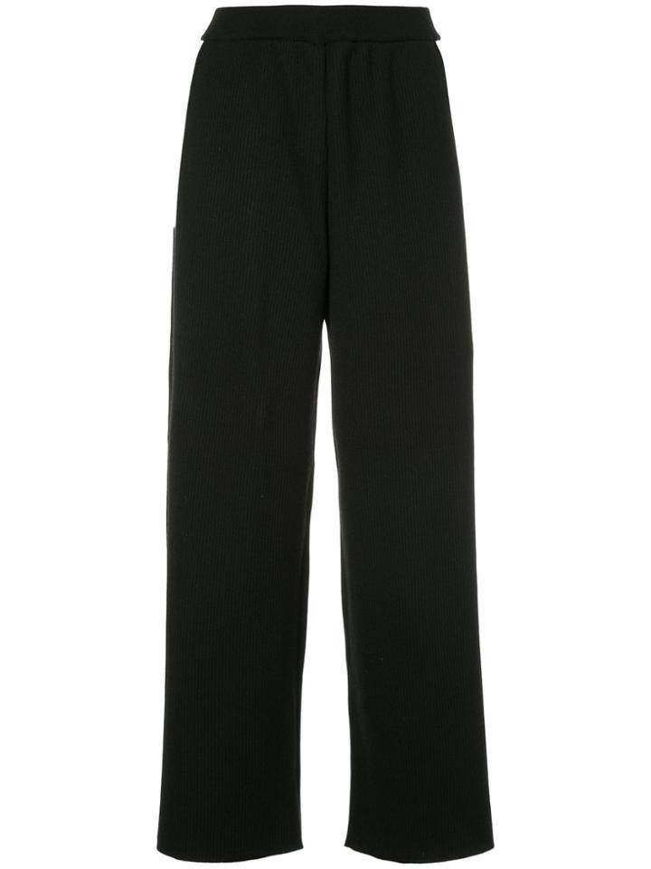 Le Ciel Bleu Cropped Wide Leg Trousers - Black