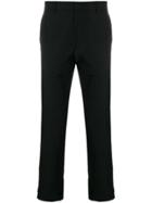 Prada Cropped Pleated Trousers - Black