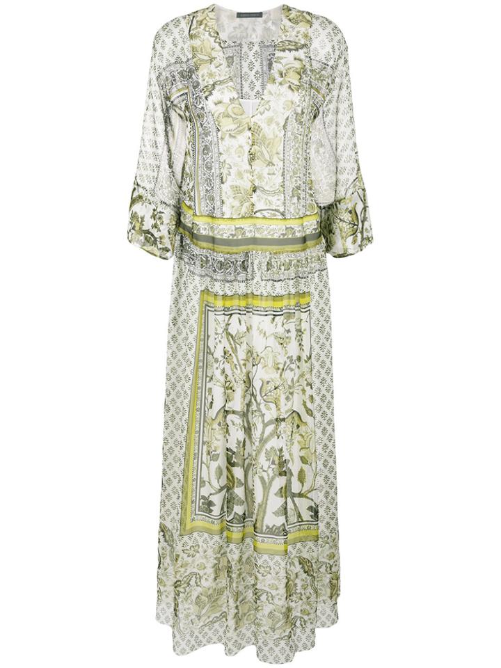Alberta Ferretti Printed Maxi Tunic Dress - Green