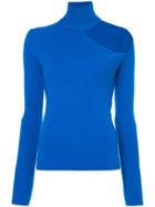 Dion Lee Cut Out Shoulder Turtleneck Sweater - Blue