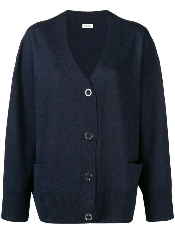 Toteme Press Stud Cardigan - Blue