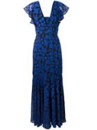 Milly Deni Maxi Dress, Women's, Size: 4, Blue, Polyester/nylon/spandex/elastane/silk