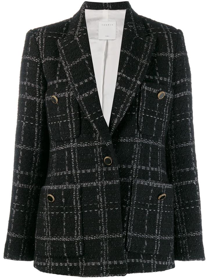 Sandro Paris Tweed Blazer - Black