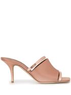 Malone Souliers Pink Laney 70mm Satin Square Toe Mules