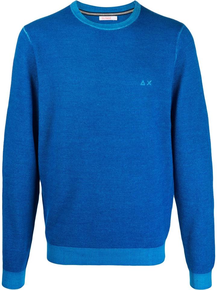 Sun 68 Vintage Look Jumper - Blue