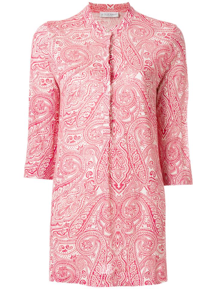 Le Tricot Perugia Paisley-print Fitted Shirt - Red