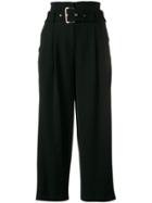 Michael Michael Kors Belted Wide-leg Trousers - Black
