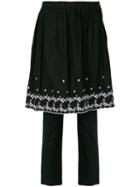 Comme Des Garçons Pre-owned Embroidered Skirt Over Trousers - Black