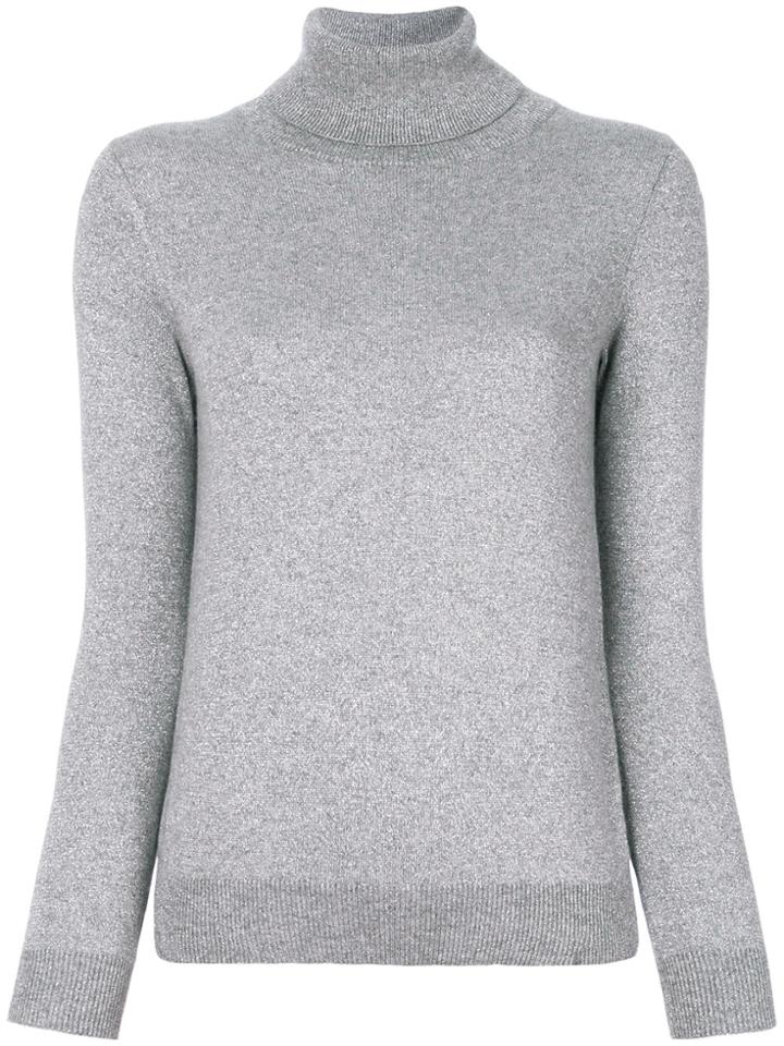 N.peal Cashmere Roll Neck Sparkle Sweater - Grey
