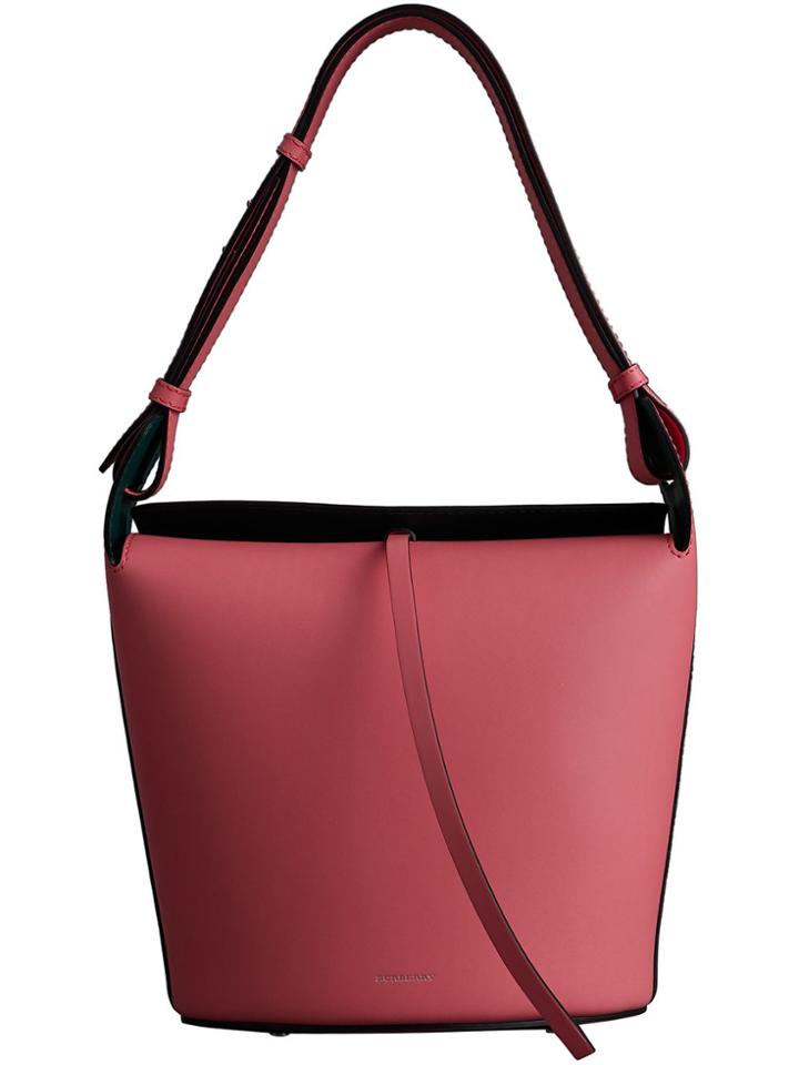 Burberry The Medium Leather Bucket Bag - Pink & Purple