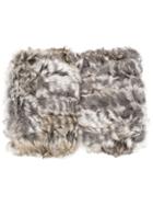 Jocelyn Fur Knitted Mittens, Women's, Grey, Rabbit Fur/acrylic