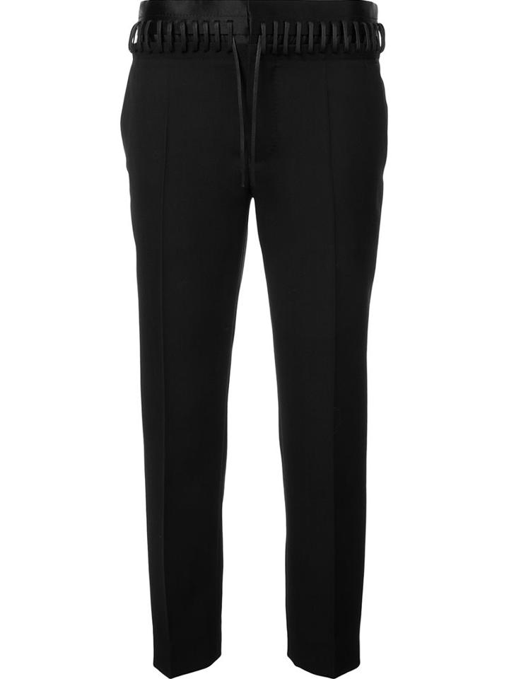 Haider Ackermann Whipstitch Waistband Trousers, Women's, Size: 42, Black, Wool