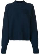 Jil Sander Navy Chest Pocket Jumper - Blue