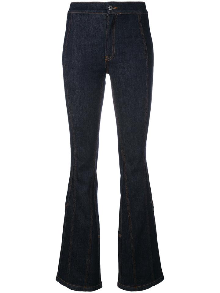 Givenchy Fitted Bootcut Jeans, Women's, Size: 42, Blue, Cotton/polyester/spandex/elastane