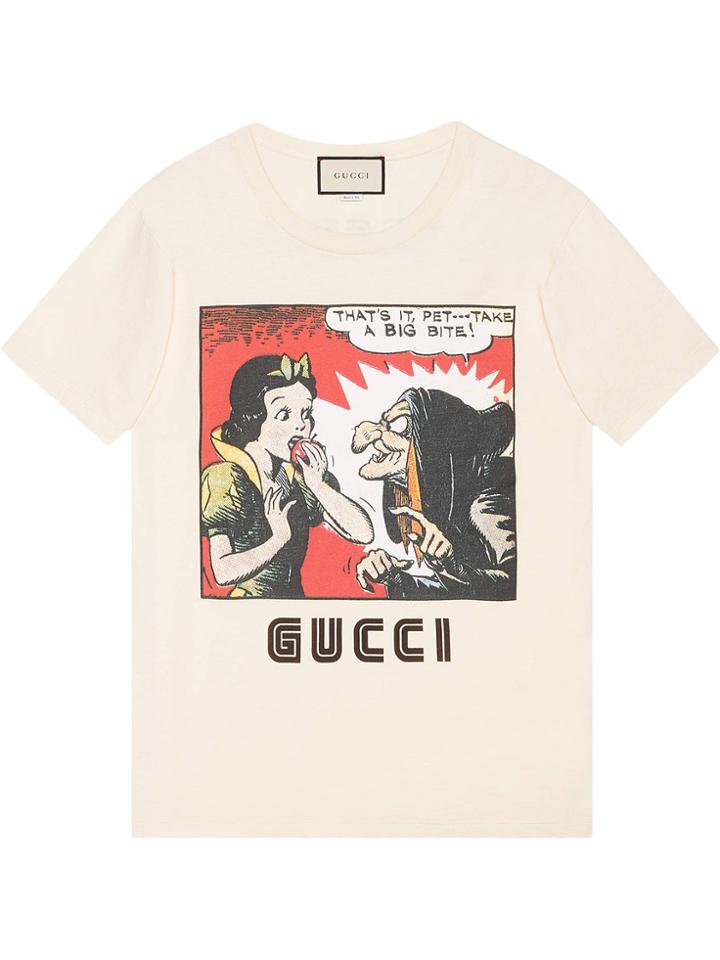 Gucci Snow White And Witch Print T-shirt - Nude & Neutrals