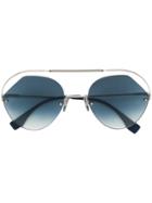 Fendi Eyewear Round Frame Sunglasses - Silver