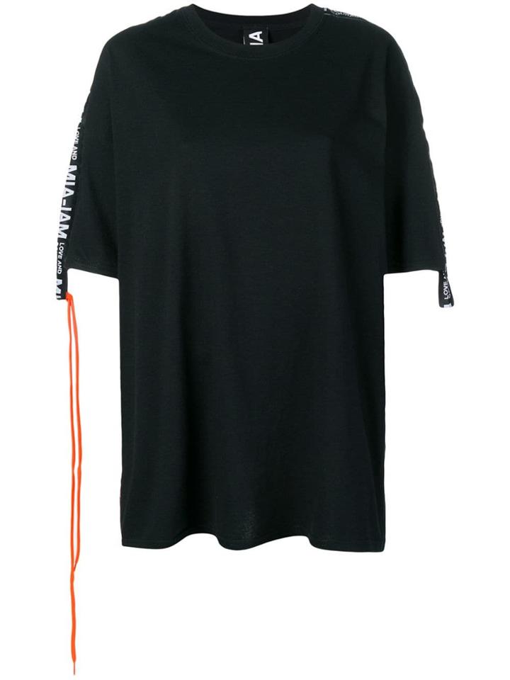 Mia-iam Logo Strap T-shirt Dress - Black