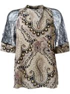 Etro Lace Sleeve Blouse, Women's, Size: 42, Nude/neutrals, Silk/polyamide/viscose
