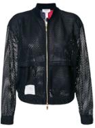 Thom Browne Bomber With Center Back Red White And Blue Stripe In Heavy