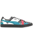 Puma Printed Lace-up Sneakers - Black