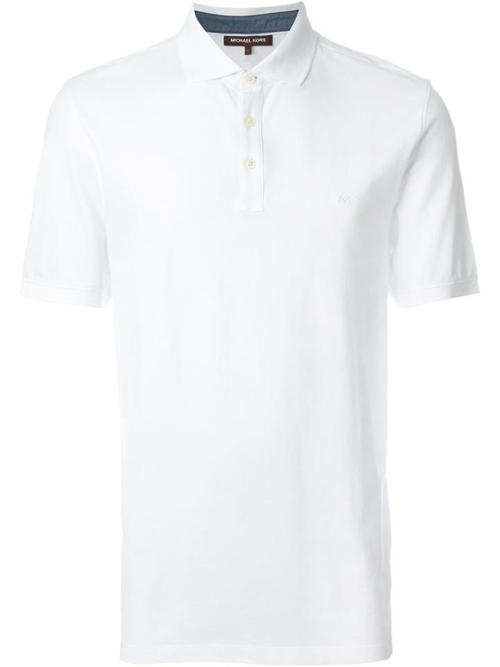 Michael Kors Logo Embroidered Polo Shirt, Men's, Size: Xxxl, White, Cotton