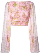Natasha Zinko Cropped Floral Blouse - Pink