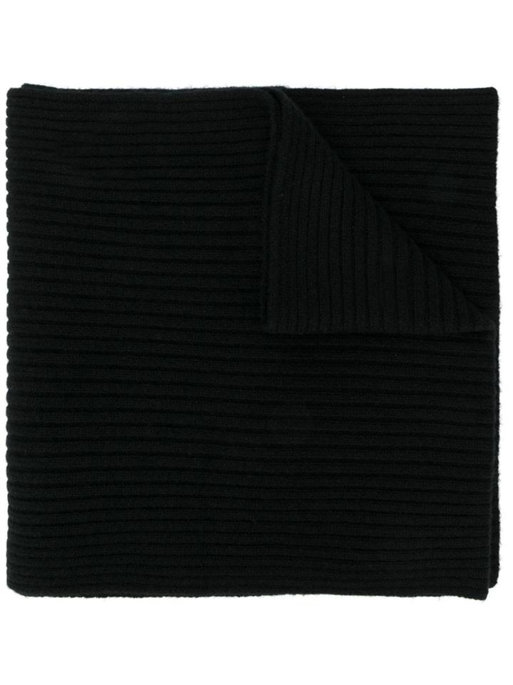 N.peal Short Ribbed Scarf - Black