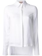 Michael Kors Side Slit Shirt, Women's, Size: 0, White, Silk/acetate