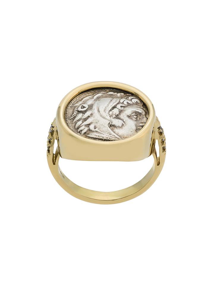 Dubini Alexander The Great Signet Coin 18kt Gold Ring - Metallic