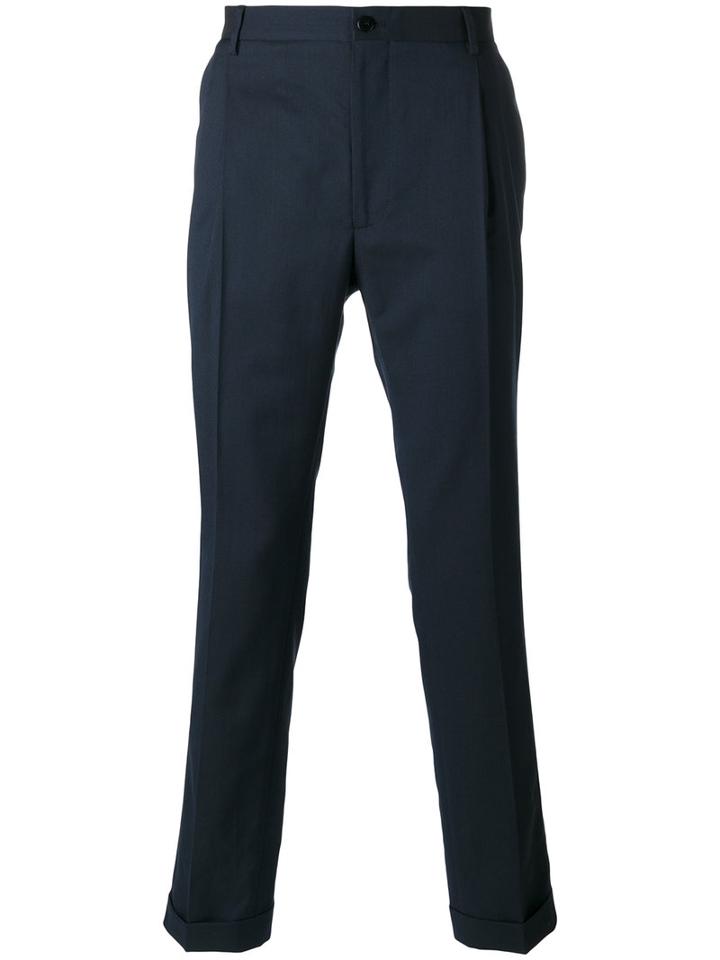 Etro Tailored Trousers, Men's, Size: 46, Blue, Cotton/wool/acetate/viscose