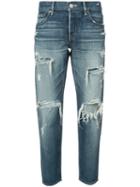 Moussy - Distressed Cropped Jeans - Women - Cotton - 30, Blue, Cotton