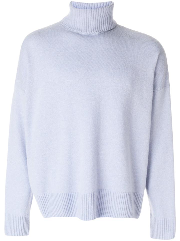 Ami Alexandre Mattiussi Turtle Neck Oversize Fit Sweater - Blue