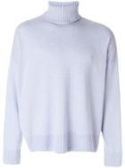 Ami Alexandre Mattiussi Turtle Neck Oversize Fit Sweater - Blue