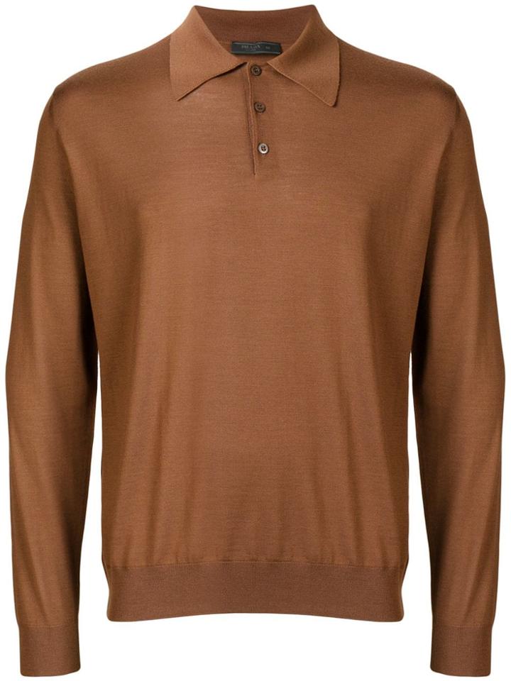 Prada Knitted Polo - Brown