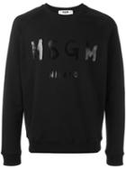Msgm - Logo Print Sweatshirt - Men - Cotton - Xl, Black, Cotton