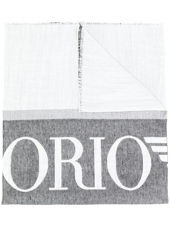 Emporio Armani Brand Knitted Scarf - Black