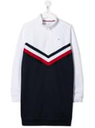 Tommy Hilfiger Junior Teen Striped Sports Dress - White