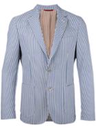 Fay Striped Blazer, Men's, Size: 52, Blue, Cotton