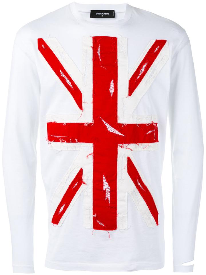 Dsquared2 - Union Jack Appliqué T-shirt - Men - Cotton - L, White, Cotton