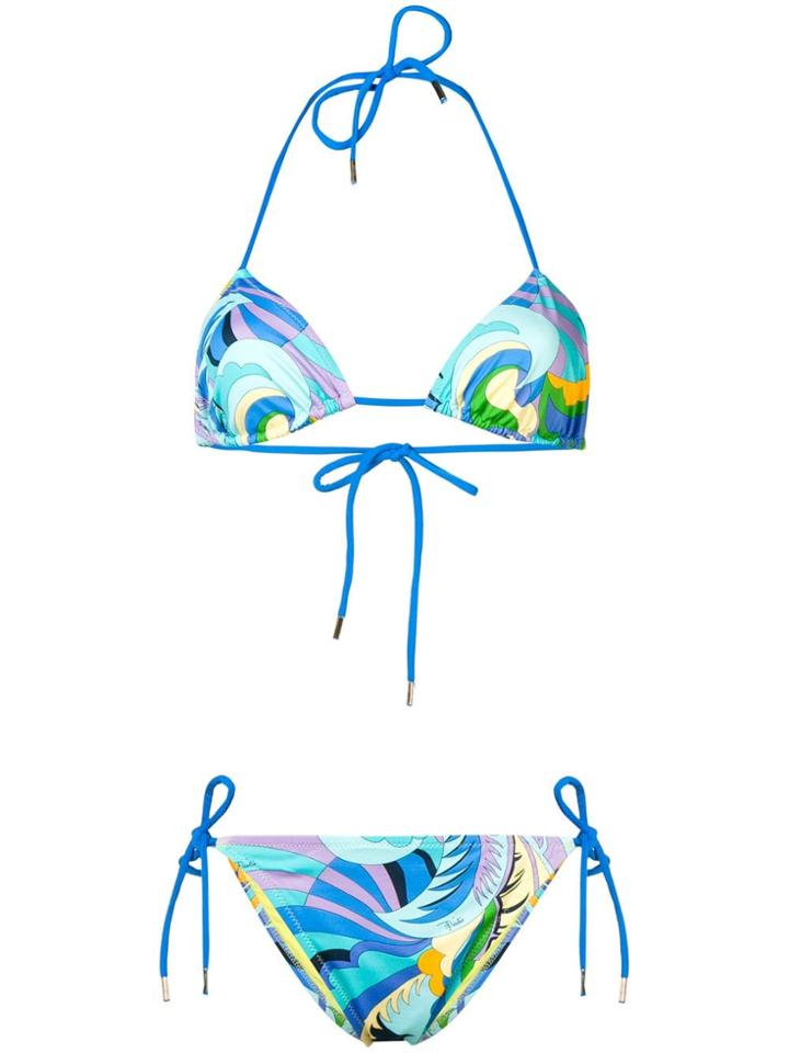 Emilio Pucci Printed Bikini - Blue