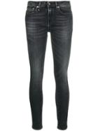 R13 Frayed Hem Skinny Jeans - Black