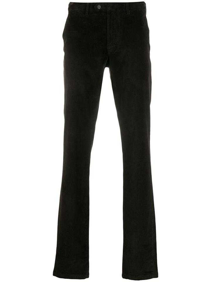 Canali Corduroy Straight Leg Trousers - Brown